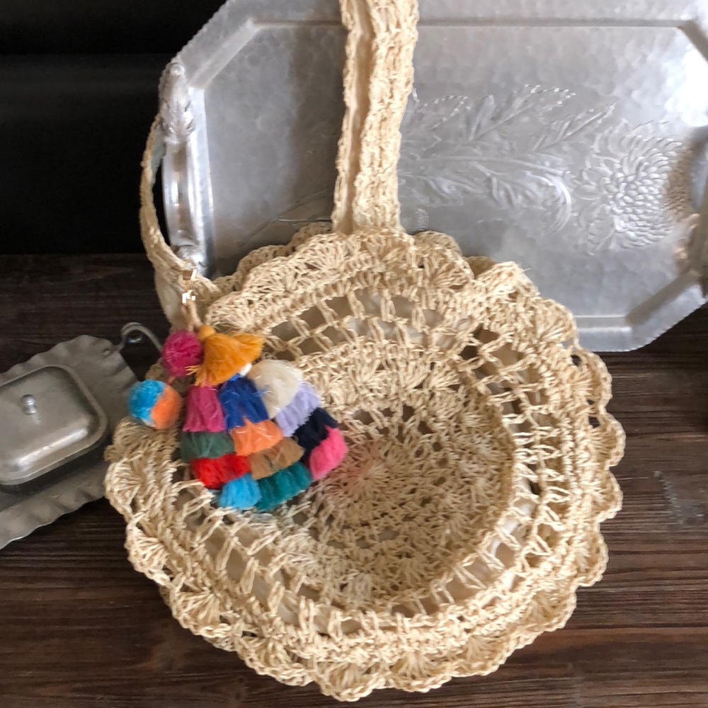 Festive Summer Straw Shoulder Purse